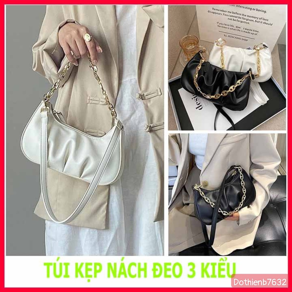 Túi Đeo Vai ⚡️ MẪU MỚI ⚡️ Tui xách tay Kẹp Nách 3 kiểu, Da Mềm Nhúng Đám Mây 2 Dây Phong Cách Hàn Quốc