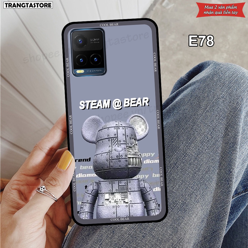 Ốp Vivo Y21 / Y21s / Y33s in hình gấu Bearbrick,Metal Style,Doremon siêu dễ thương chất lượng