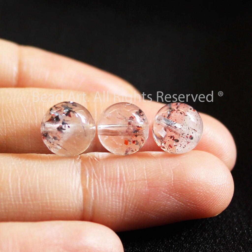 8MM Đá Super Seven, Đá Thông Thái Xanh Đen Cam AAA, Phối Vòng Tay Phong Thuỷ, Chuỗi Hạt S50 - Bead Art