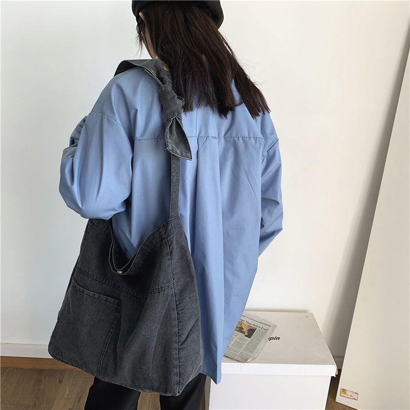 Túi Vải Đeo Vai Chất Jean XinhStore Phong Cách Hồng Không