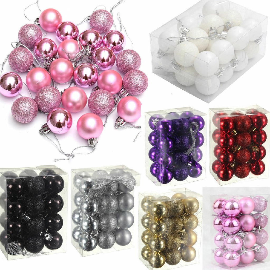 Set 24 quả châu 3cm dùng để trang trí nhà DIY/cây thông noel