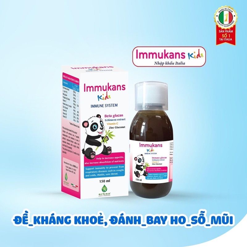 IMMUKANS KIDS siro ăn ngon và Tăng đề kháng cho bé 150ml