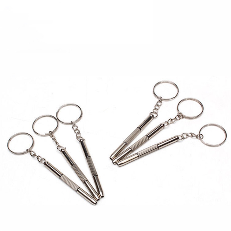 Tua vít mini vặn kính mắt, móc vít sửa gọng kính, móc chìa khoá kiêm vít 2 đầu-K1756