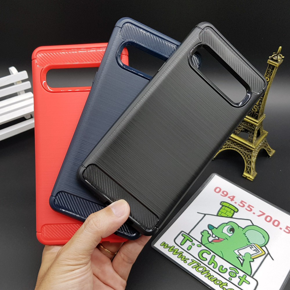 [Loại Tốt] Ốp Lưng Samsung S10 5G Dẻo Carbon Phay Xước Chống Sốc