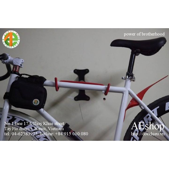 Giá treo xe đạp lên tường ngang 2 móc đỡ