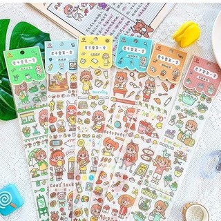 Set miếng dán sticker dài hoạt hình