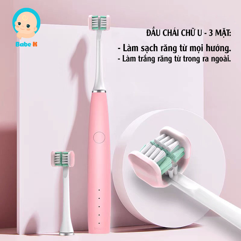 Bàn chải điện 3D 𝐍𝐄𝐖 Bàn chải đánh răng điện công nghệ cao thiết kế mới 5 chế độ chải an toàn cho bé