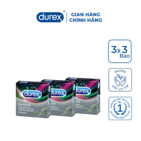 HỘP BAO CAO SU DUREX PERFOMA - HỘP 3 CÁI