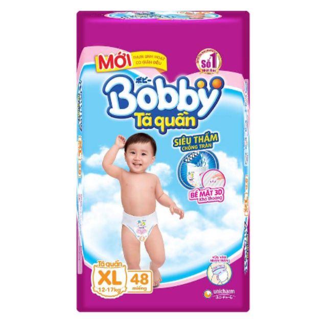 Bỉm tã quần bobby M60/L54/XL48/XXL44