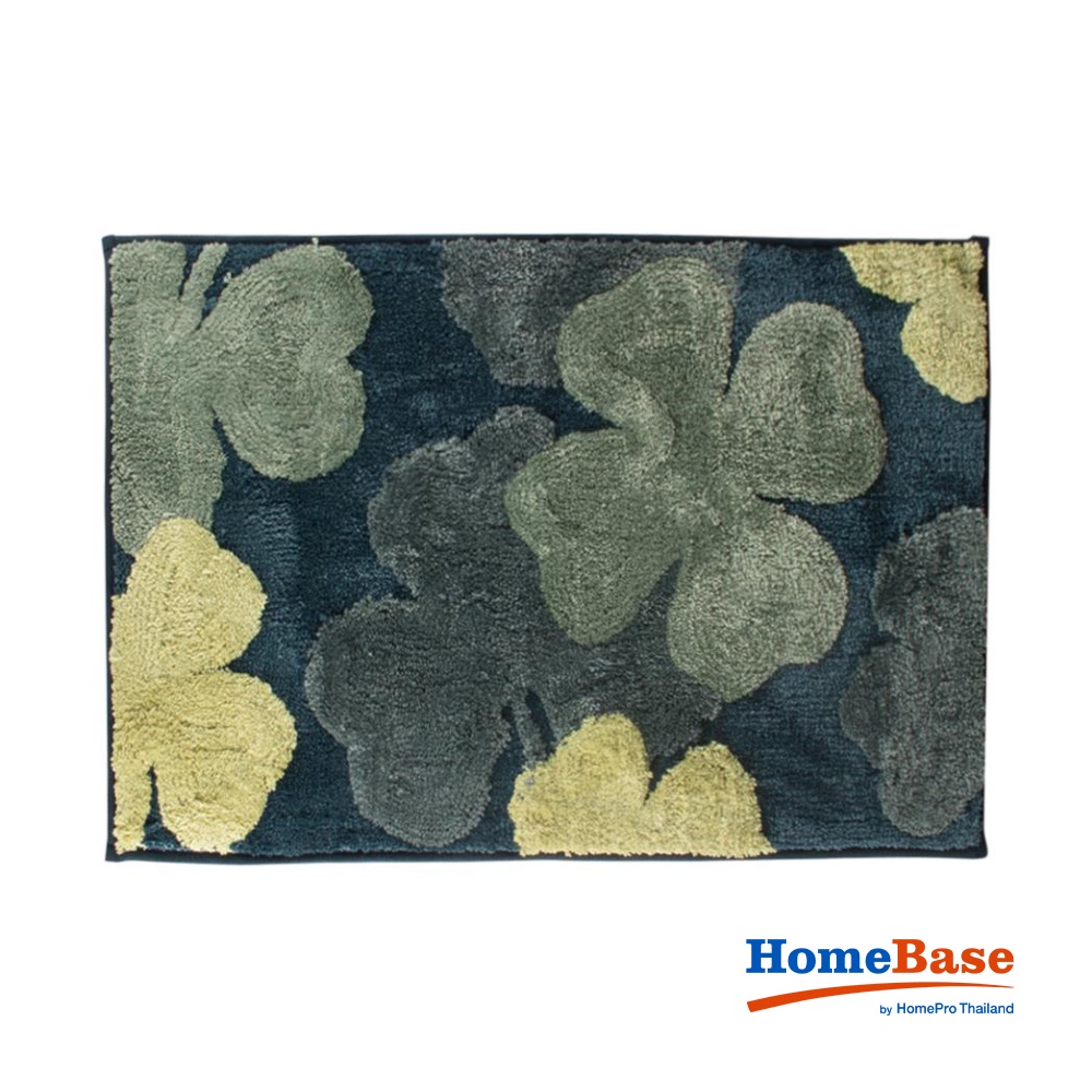 HomeBase HLS Thảm lót sàn lau chân phòng tắm Microfiber chống trượt CLOVERY Thái Lan W45xH70xD1,5 màu xanh lá