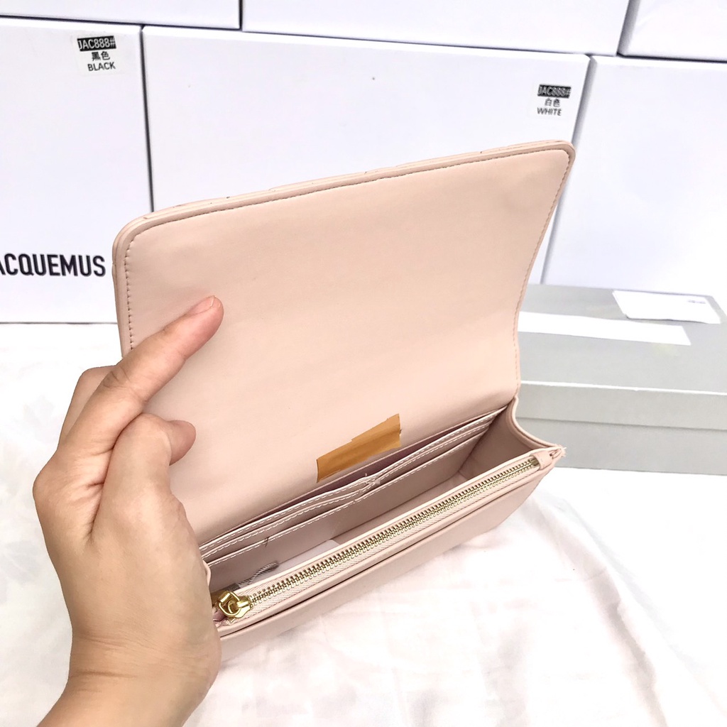 Ví Dài Trám Chần Bông Có Dây Xích Đeo Chéo Fullbox Đủ Năm Màu