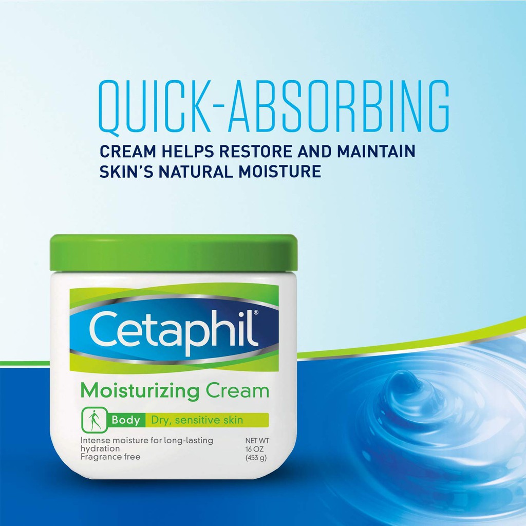 Dưỡng thể không mùi dành cho da khô &amp; nhạy cảm Cetaphil Moisturizing Cream for Very Dry/Sensitive Skin 473ml (Mỹ)