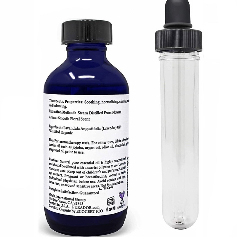 Tinh dầu oải hương hữu cơ cao cấp nguyên chất 118ml Pura D’or lavender essential oil organic pure therapeutic premium