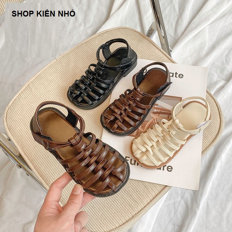 Sandal búp bê bé gái thiết kế lưới đan bao đầu siêu xinh CG59