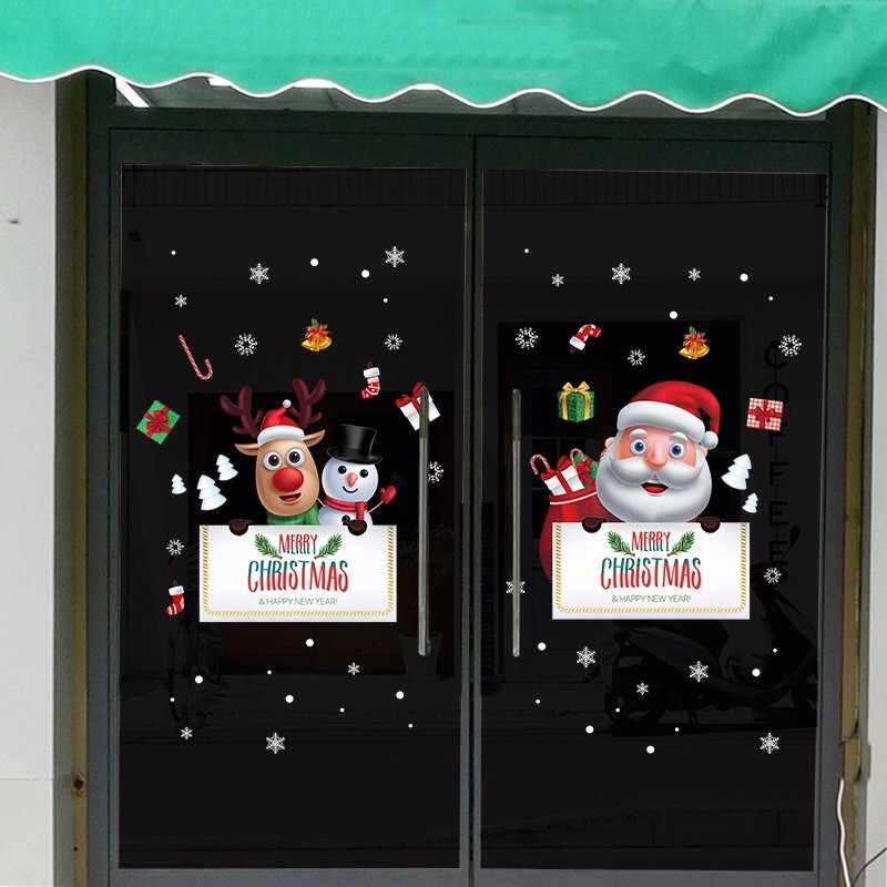 Decal dán tường Noel - giang sinh bảng trắng đón lễ