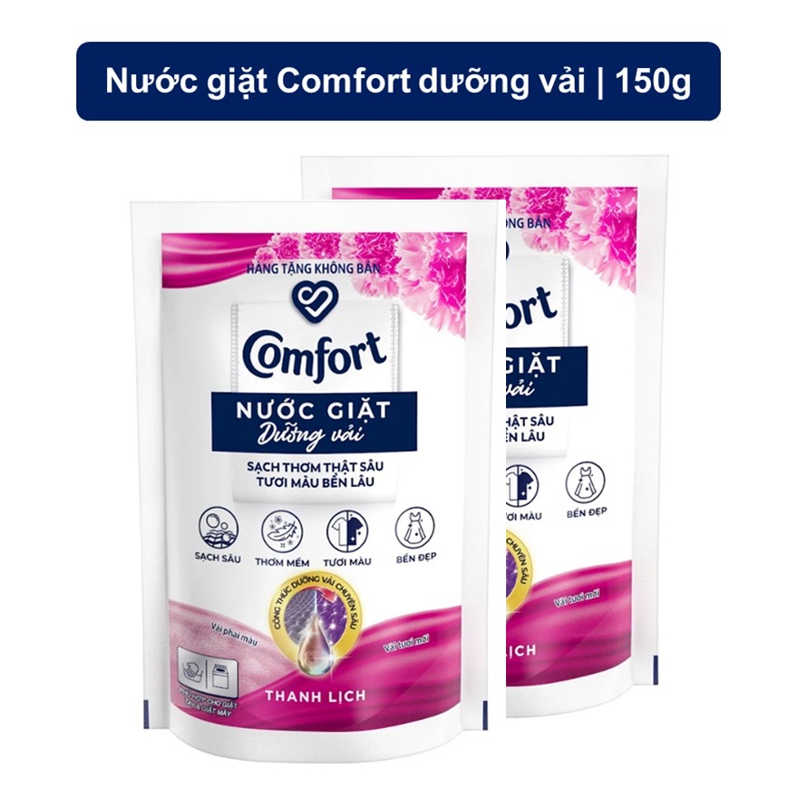 [HC GIFT] Combo 2 Nước giặt Comfort dưỡng vải hương Thanh Lịch 150g /túi