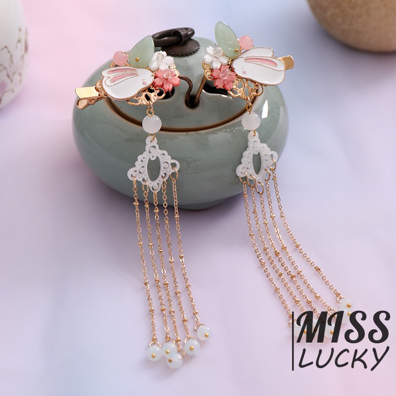 Kẹp tóc tua dua phong cách retro thời trang cho bé gái