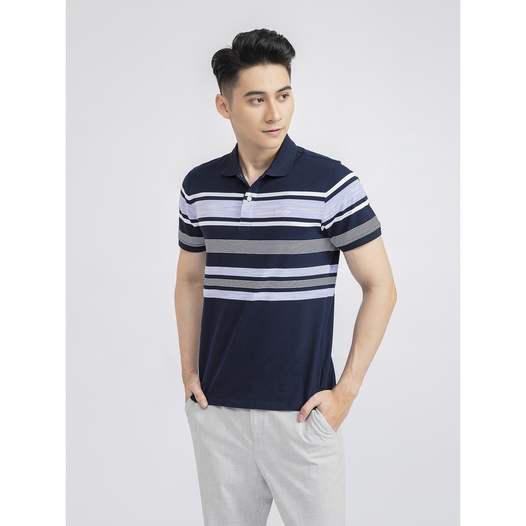 Áo Thun Nam Có Cổ Polo Nam Ngắn Tay Aristino APS006S1 Kẻ Ngang Phối Màu Vải Cotton Cao Cấp Chất Lượng Dáng Regular Fit