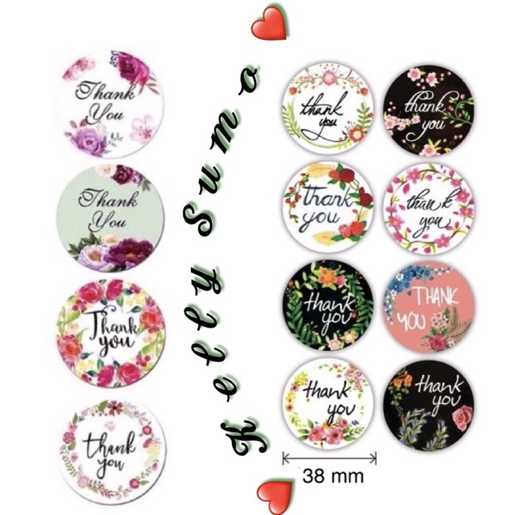 Set 50 Sticker chữ THANK YOU size lớn 38mm cực xinh