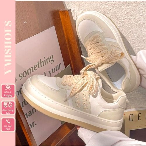 Giày thể thao nữ dễ thương hàng loại 1 đi học đi chơi phong cách Hàn Quốc đế độn 4cm, Giày nữ Ymishoes