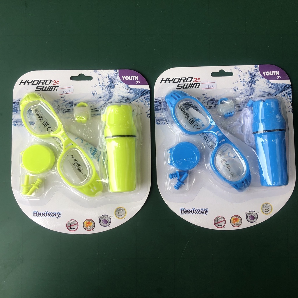 Bộ phụ kiện bơi Bestway gồm Kính bơi, kẹp mũi, nút tai và hộp đựng dành cho bé từ 7 tuổi trở lên