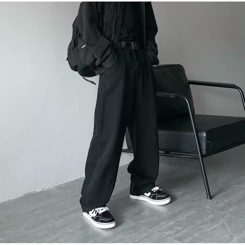 Quần kaki nam ống rộng unisex