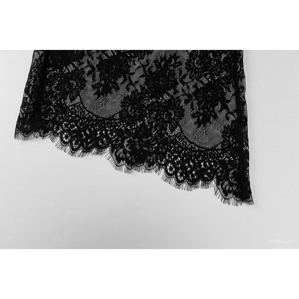 Đầm hai dây phối ren hoa quyến rũ cho nữ Pl5P