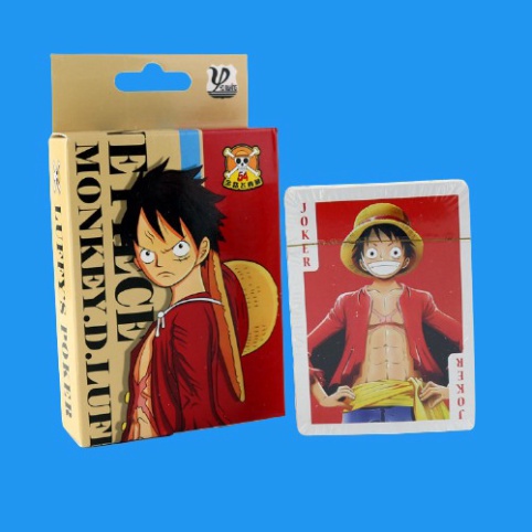 Bộ bài Tây anime Luffy onepiece Wanted Truy Nã,Rozo,luffy,chopper , bộ Tú 54 lá in hình anime manga dễ thương si