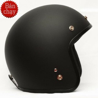 Nón bảo hiểm phượt 3/4 - Đen nhám