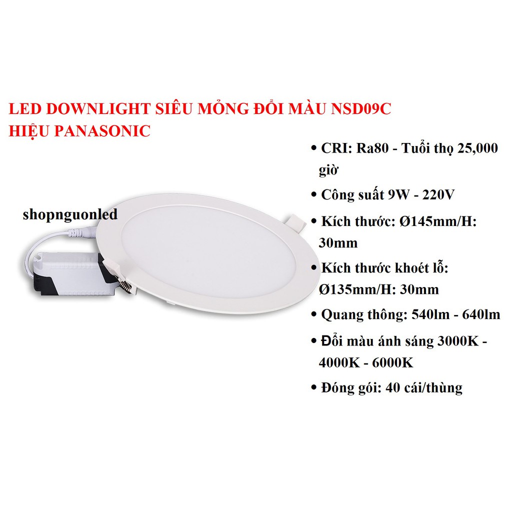 [Xả hàng]Đèn led âm trần đổi màu siêu mỏng Panasonic công suất 9w,12w mã số NSD12,NSD09