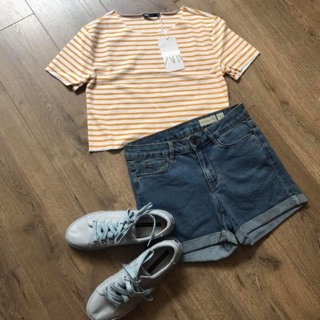 Sale ✨✨✨ áo croptop Zara kẻ ngang