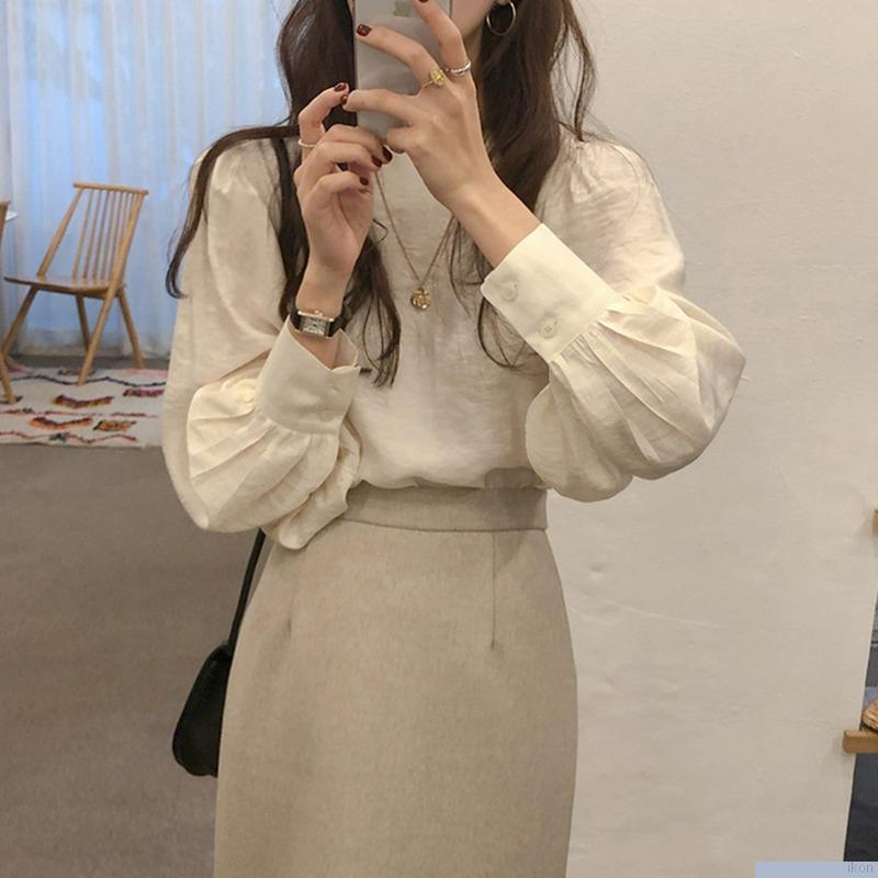 Áo thun nữ cổ tròn màu trơn