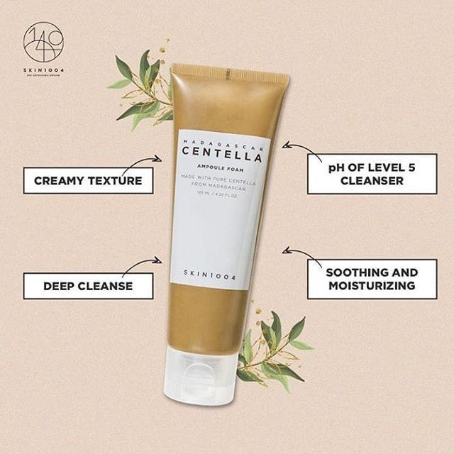 Combo 2 SP Giảm Mụn, Cấp Ẩm Sâu Chiết Xuất Rau Má Skin1004 Madagascar Centella (SRM 125ml + Kem chống nắng 50ml)