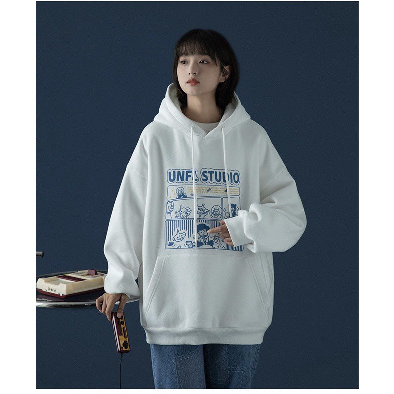 Áo Hoodie Nỉ Unfl STUDIO Siêu Ngầu Form Rộng Unisex