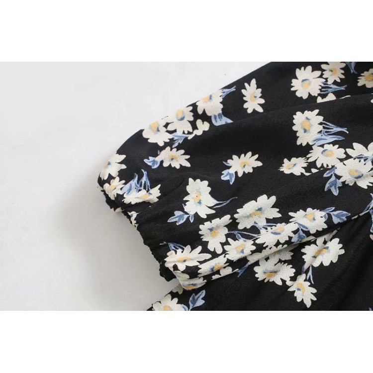 Váy hoa đen dúm khuy xinh xắn - V38 | BigBuy360 - bigbuy360.vn