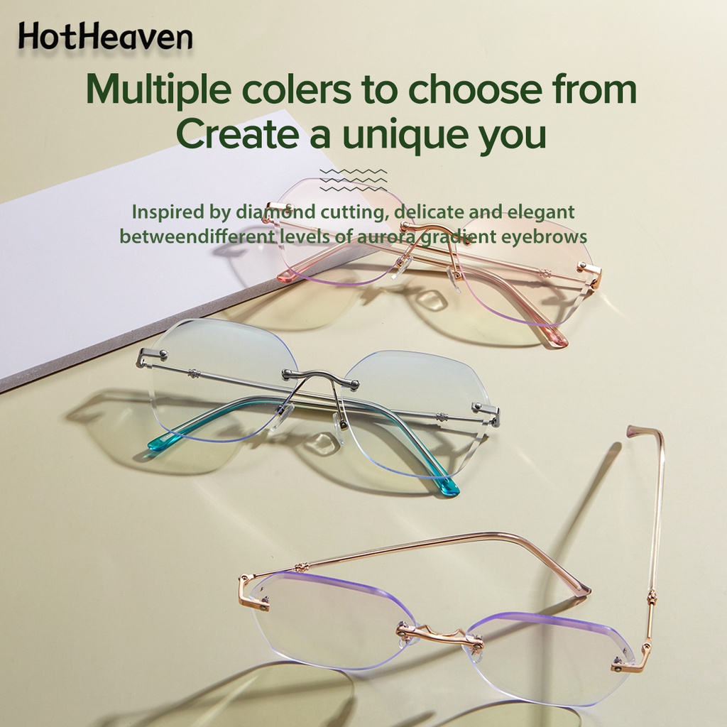 Kính Mát Hình Lục Giác Không Vành Chống Bức Xạ Ánh Sáng Xanh 4 Kiểu Dáng Unisex