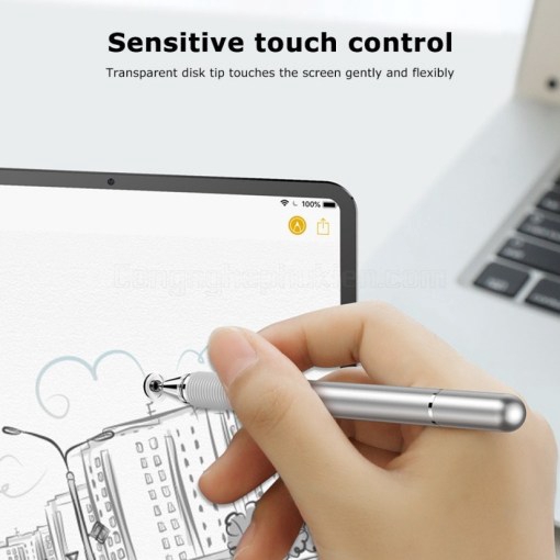 Bút cảm ứng điện dung thích hợp ký điện tử vẽ mỹ thuật chuẩn nét kiêm bút bi thông dụng hãng Baseus