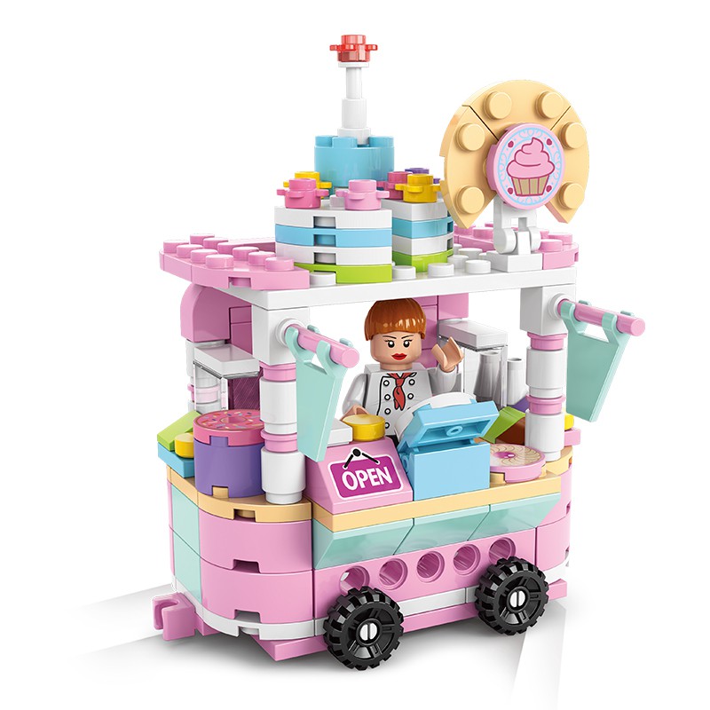 Đồ chơi lắp ráp mô hình xe thức ăn 3D dễ thương cho bé thích hợp để trang trí và giáo