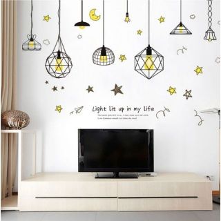 Decal dán tường bóng đèn hiện đại