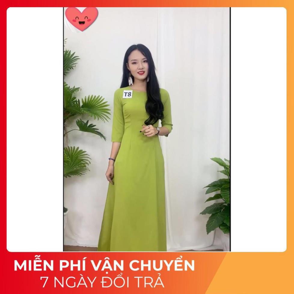 Áo Dài Truyền Thống  may sẵn  Màu Cam Cổ Cao Và Cổ Tròn  - Cam Kết Vải Đẹp - Giá Rẻ Nhất Thị Trường
