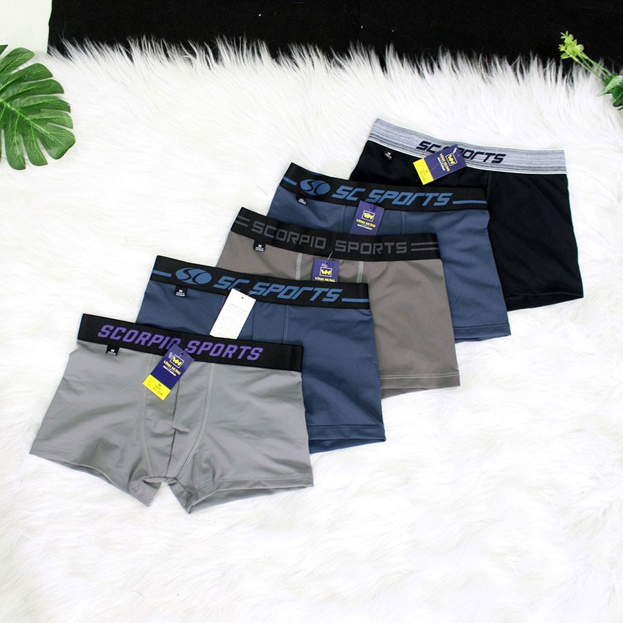 [Set 10 quần + Freeship] Quần lót boxer nam cotton thun cao cấp, quần xì chéo nam, nhiều lưng, quần sịp đùi nam