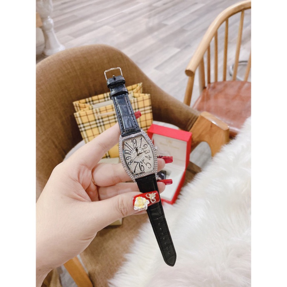 Đồng hồ nữ FRANK MULLER dáng bầu mặt full đá sang chảnh siêu hot, chống nước, bảo hành 12 tháng, tuyển sỉ