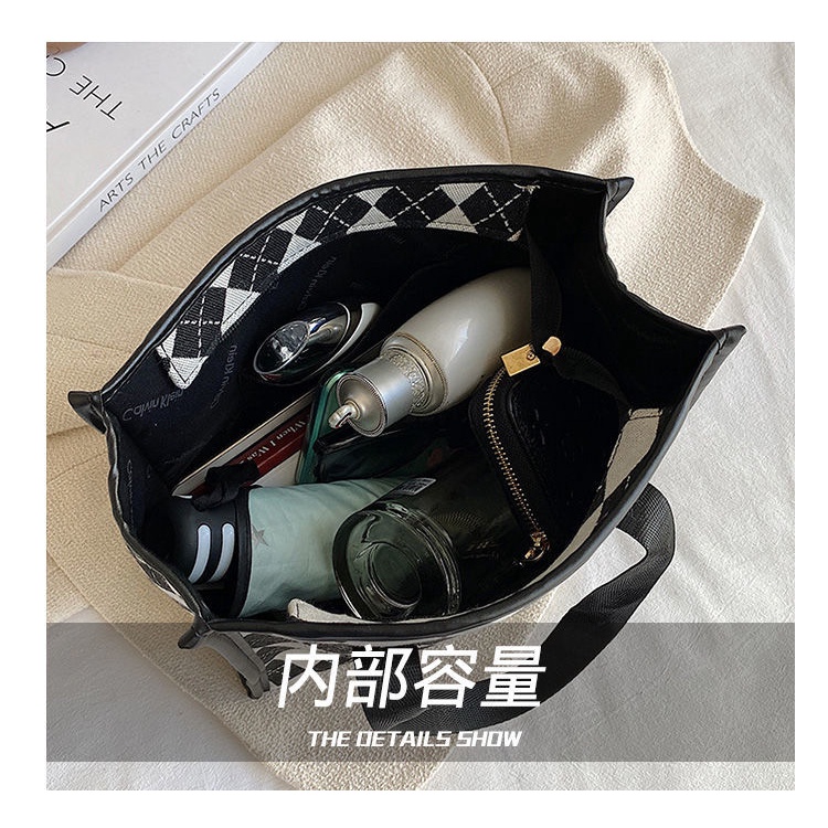 Túi Tote Vải Canvas Sức Chứa Lớn Đựng Mỹ Phẩm Đồ Dùng Mua Sắm Thời Trang