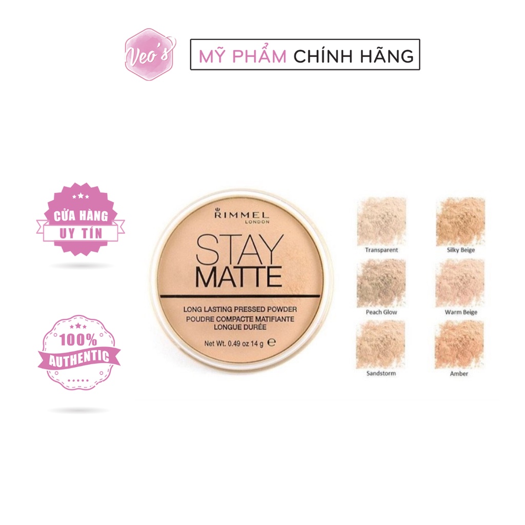 Phấn phủ kiềm dầu Rimmel London Stay Matte Pressed Powder