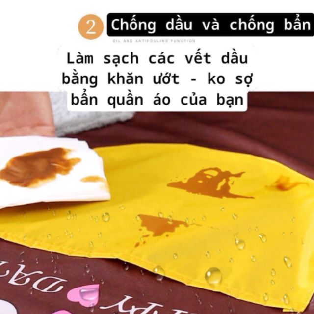 Gom sale nhanh tạp dề xuất Hàn - món đồ PHẢI CÓ trong mỗi gia đình&lt;br&gt;Tạp dề 2 in 1 không thấm nước. Tiện nghi dễ sỉ dụng