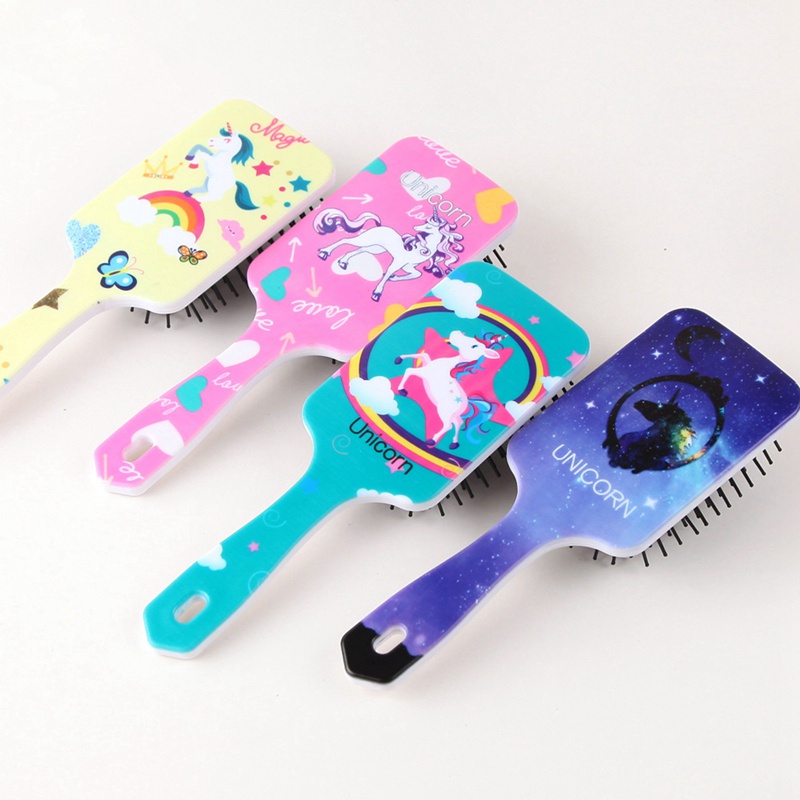 [Hàng mới về] Lược chải tóc gỡ rối in hình kỳ lân hoạt hình xinh xắn