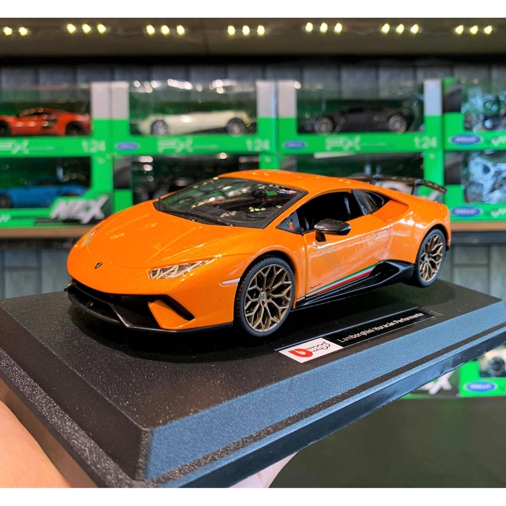 Mô hình xe ô tô Lamborghini Huracan Performante tỉ lệ 1:24 hãng Burago