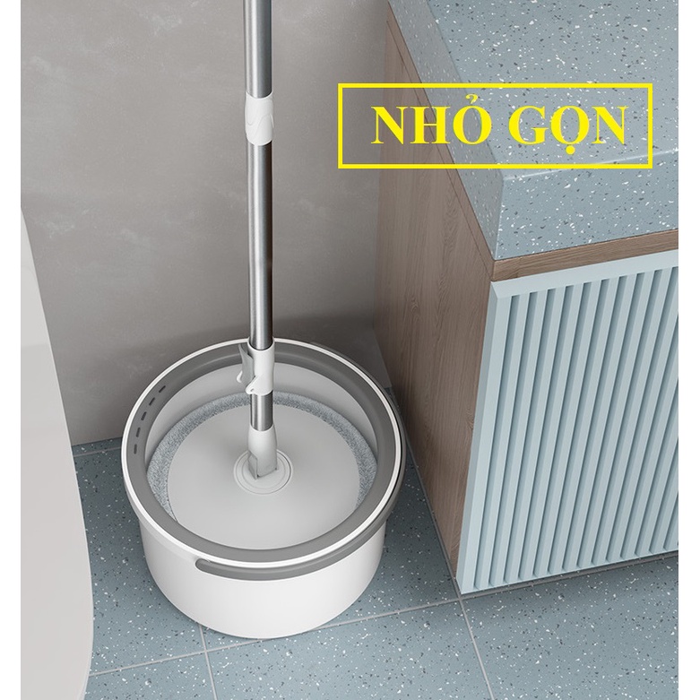 Chổi lau nhà tự vắt thông minh 360 độ tặng kèm 2 bông lau, bộ cây lau nhà tự vắt tự tách nước bẩn K12