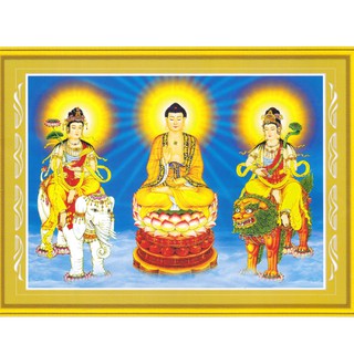 Tranh đính đá kim cương ABC Tây Phương Tam Thánh HA035ABC ( tranh chưa gắn đá )