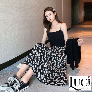 Chân Váy Hoa Dáng Xoè Cạp Chun Vintage Hàng Quảng Châu Hottrend 2021